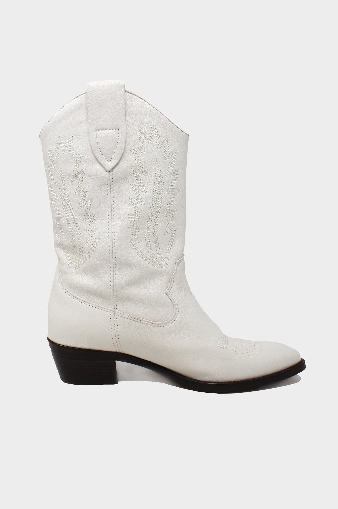 Camilla Cowboy Boots White Aspiga