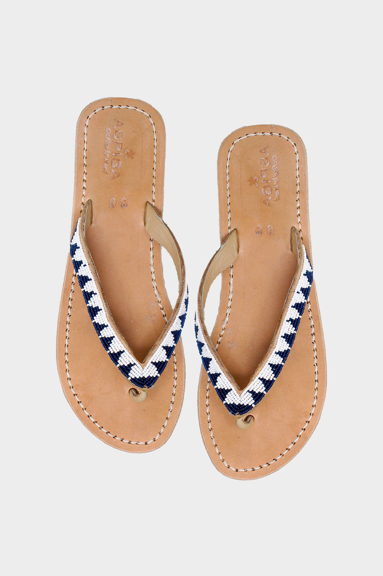 Ziggy Kenyan Sandals White Navy Size 36 42 Aspiga