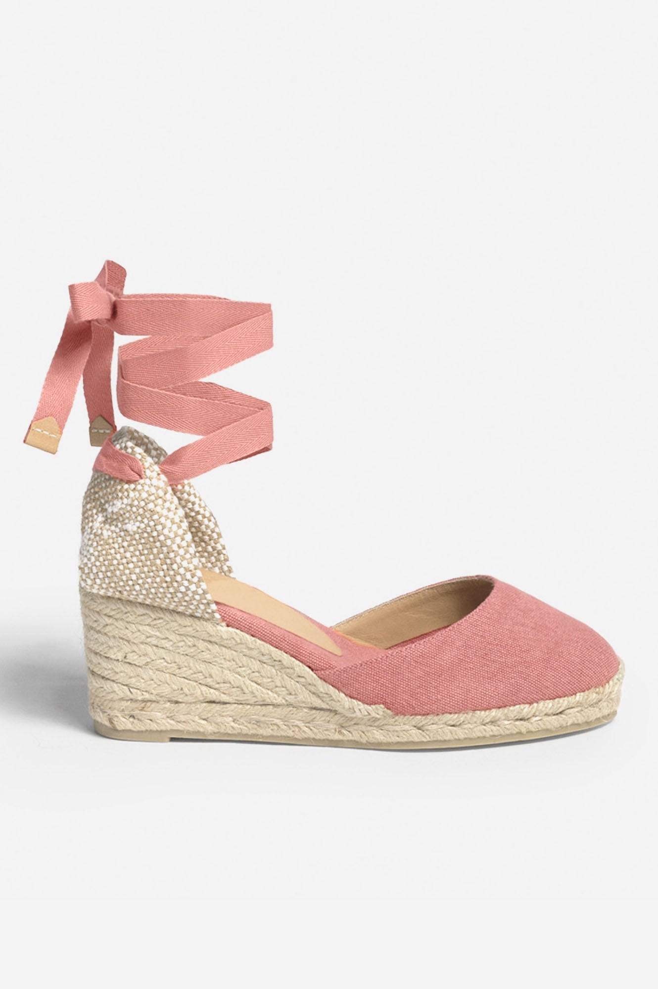 Aspiga Sustainable Ladies Carina Canvas Wedge Espadrilles Rosa Pink