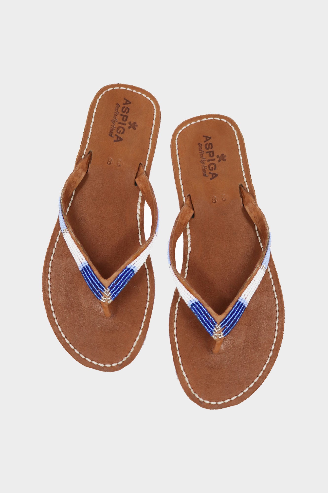 Aspiga Sustainable Leather and Glass Beaded Handmade Sandals