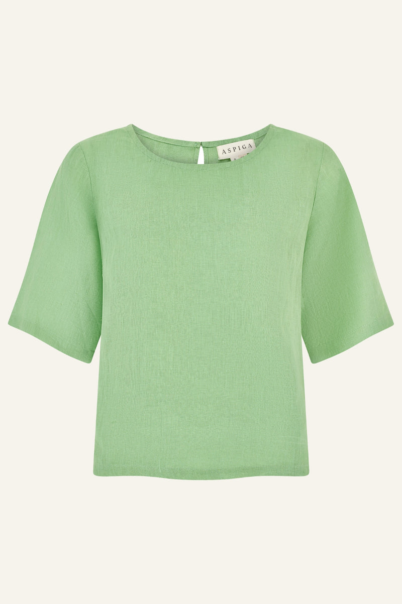 Linen Shell Top | Leaf Green