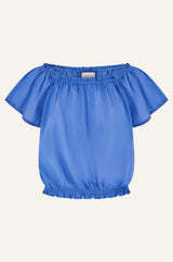 Ilana Frill Organic Cotton Gauze Top | Dazzling Blue