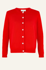 Merino Wool Classic Cardigan | Red