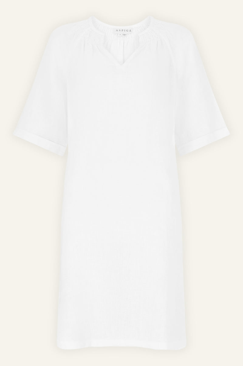 Paxos Linen Dress | White