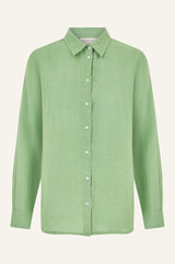 Women's Linen Shirt | Leaf Green