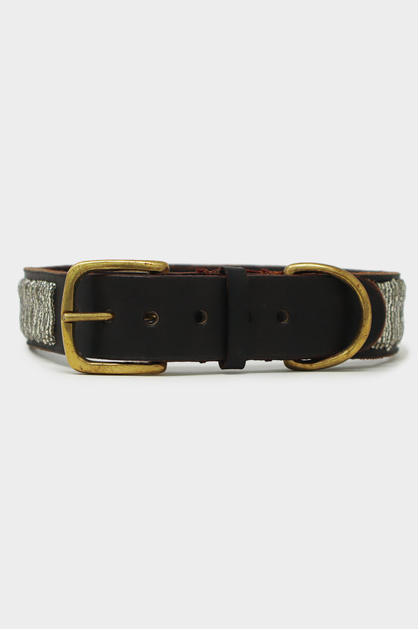 Dog Collar | Full Beaded Silver