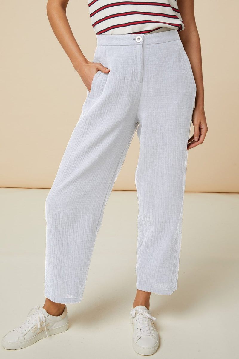 Libby Cheesecloth Trousers | White