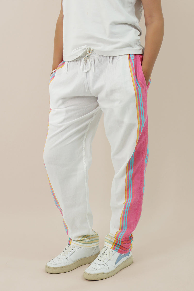 Unisex Kikoy Trousers | White/Pink