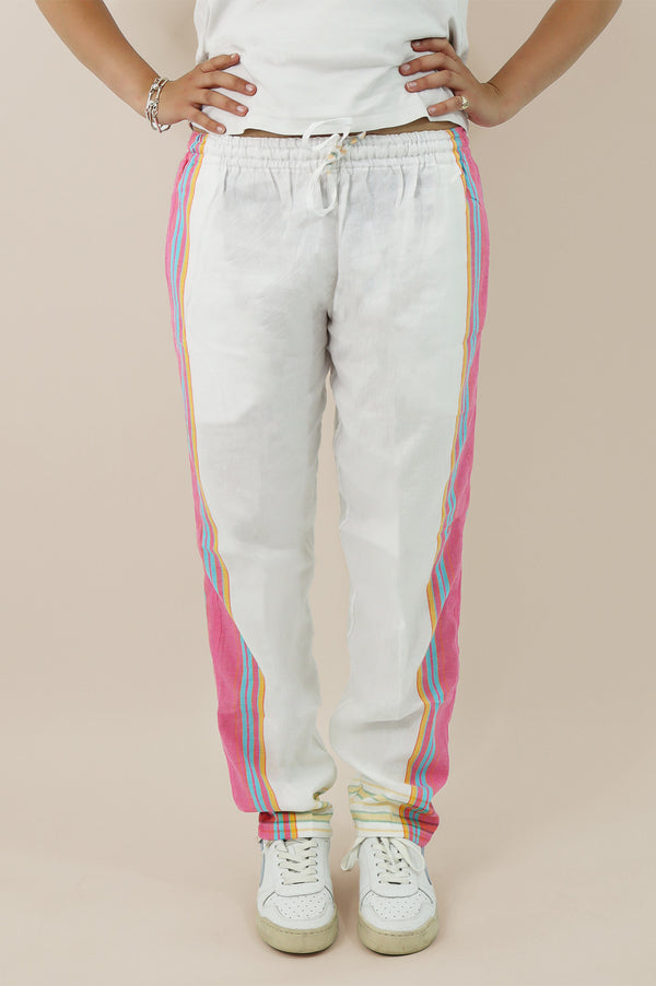 Unisex Kikoy Trousers | White/Pink