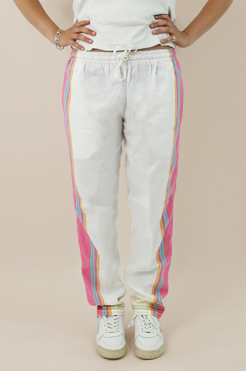 Unisex Kikoy Trousers | White/Pink