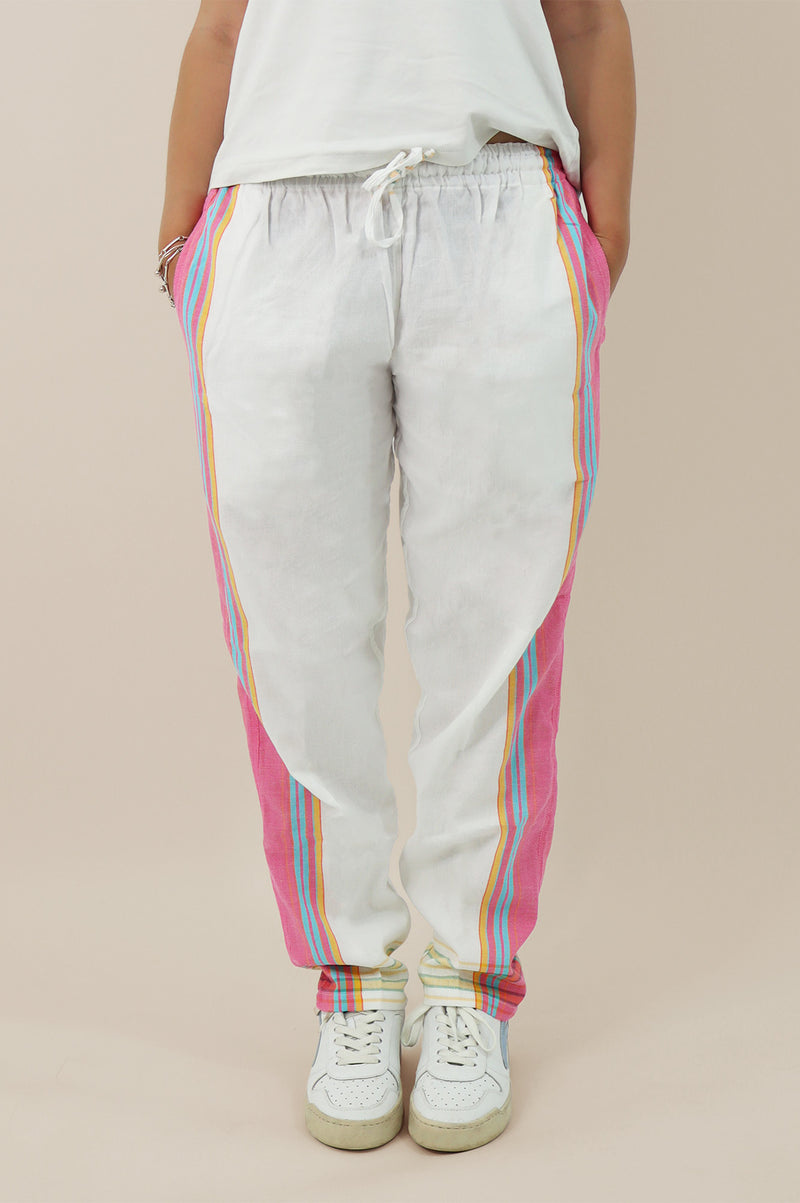 Unisex Kikoy Trousers | White/Pink