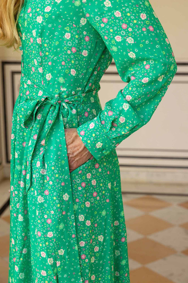 Eliza EcoVero™ Shirt Dress | Ditsy Patchwork Green