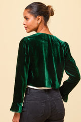 Adie Velvet Shrug | Emerald