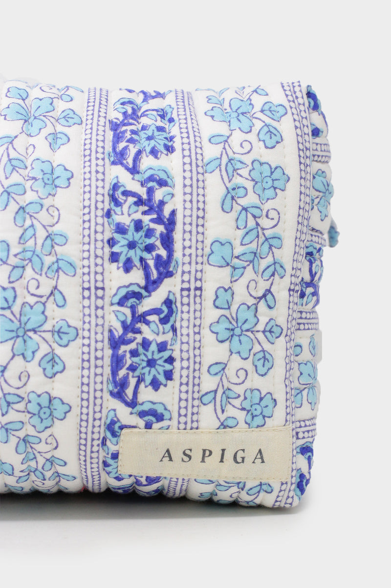 Medium Wash Bag | Linear Botanical Blue