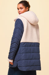 Petra Coat | Navy/Taupe