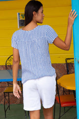 Lisbon Blouse | Santorini Border Blue/White