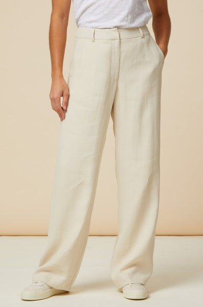 OSKA cream textured wide Leg Linen cotton blend Trousers Size 3 UK 14 | eBay