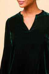 Faye Velvet Blouse | Emerald