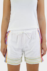 Kikoy Short Shorts | White/Pink