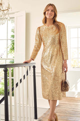 Tasmin Sequin Midi Dress | Champagne