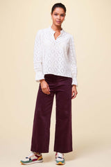 Kendal Cropped Stretch Corduroy Trouser | Burgundy