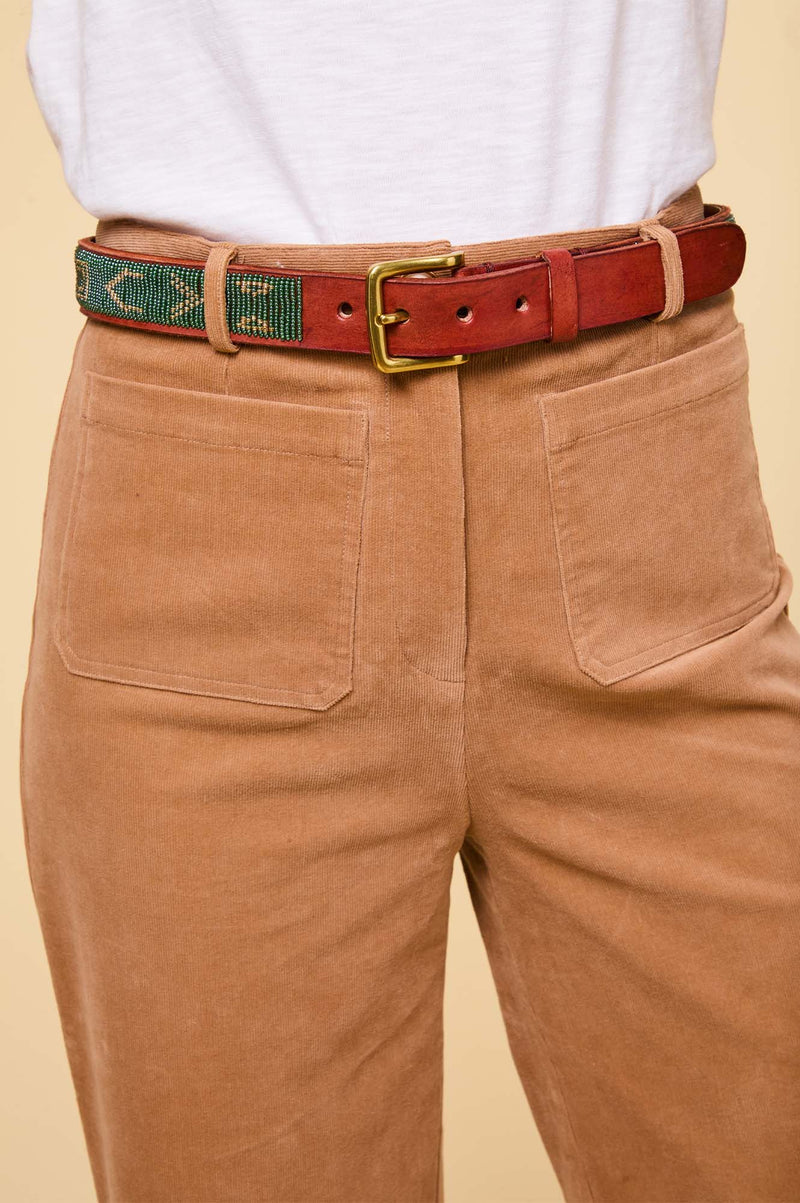 Kendal Cropped Corduroy Trouser | Camel