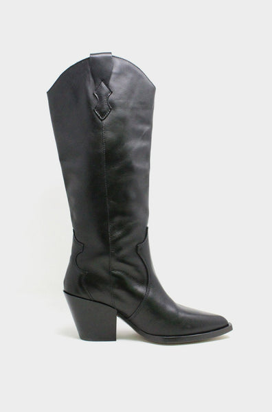 Knee high black cowboy on sale boots