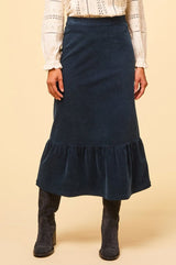 Lori Stretch Corduroy Skirt | Ink