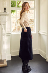 Mallory Corduroy Skirt | Black