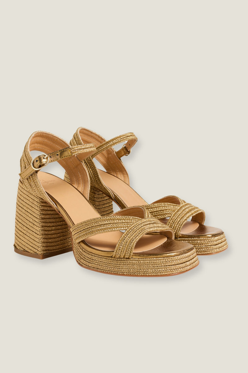 Valle Platform High Heels | Gold