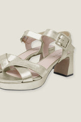 Metallic Platform Heels | Champagne