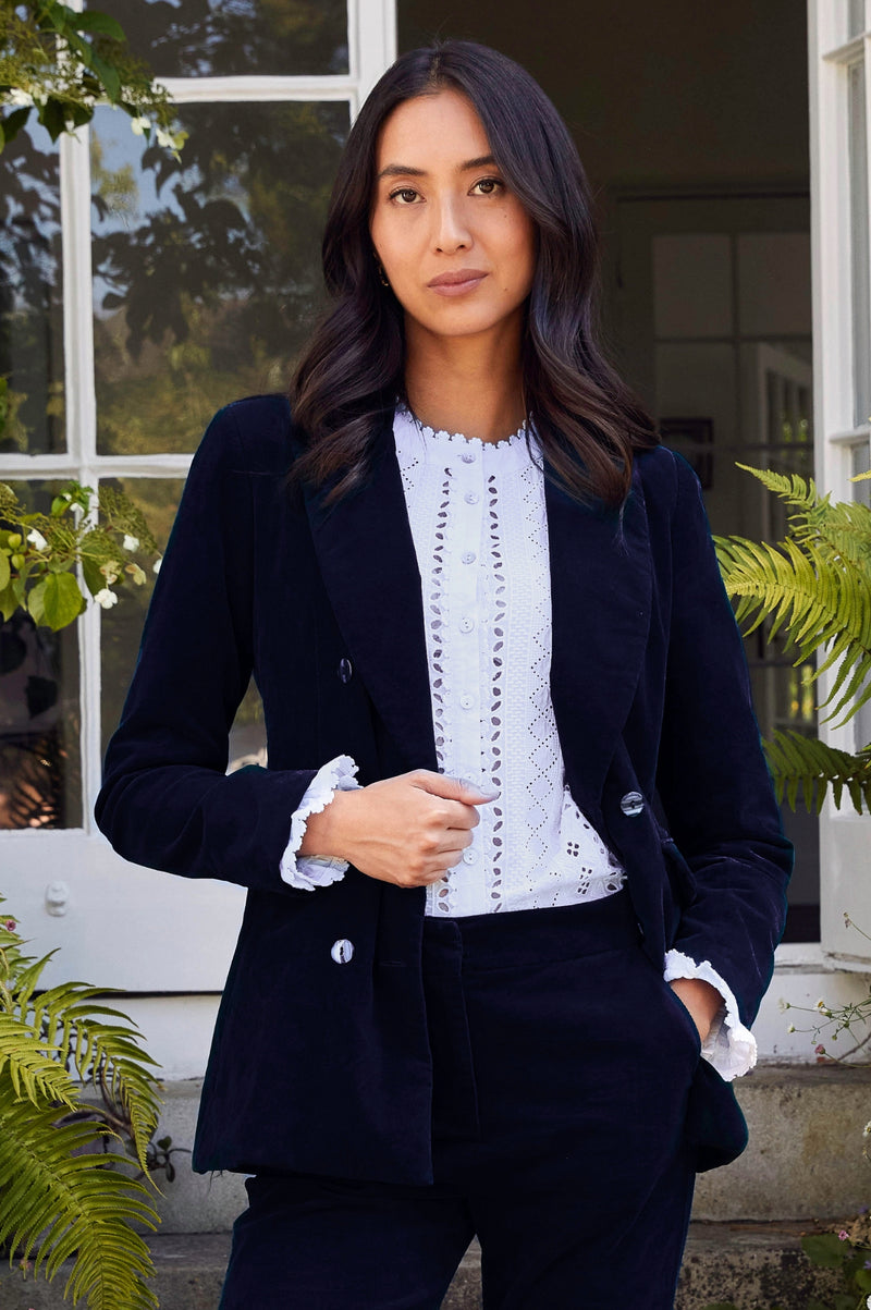 Theresa Stretch Corduroy Blazer | Ink