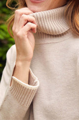 Merino Wool Roll Neck Jumper | Oat/Cream