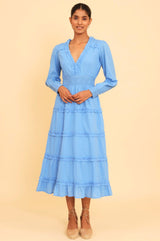 Long Sleeve Viola Dress | Marina Blue