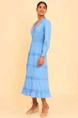 Long Sleeve Viola Dress | Marina Blue