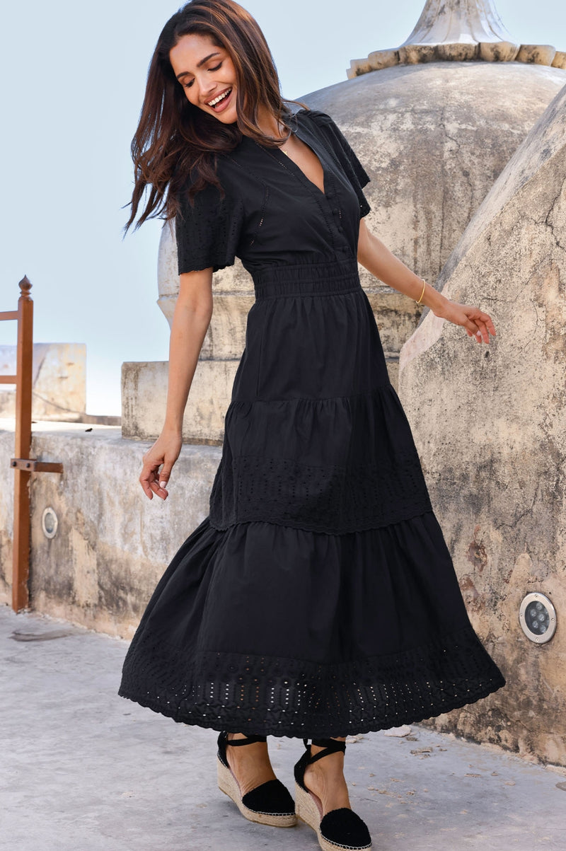 Broderie Sienna Dress | Black