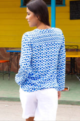 Clea Blouse | Maui Blue/White