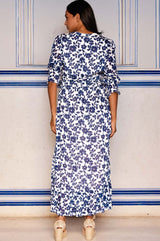 Maeve Georgette Dress | Blossom Navy/White