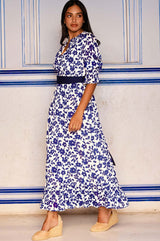 Maeve Georgette Dress | Blossom Navy/White