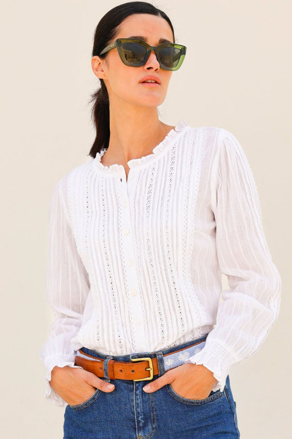 Vienna Long Sleeve Blouse | White