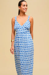 Vinnita Dress | Maui Print Blue/White