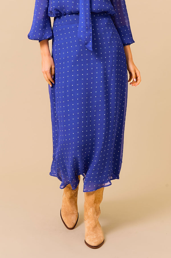 Kate Skirt | Polka Dot Cobalt/White