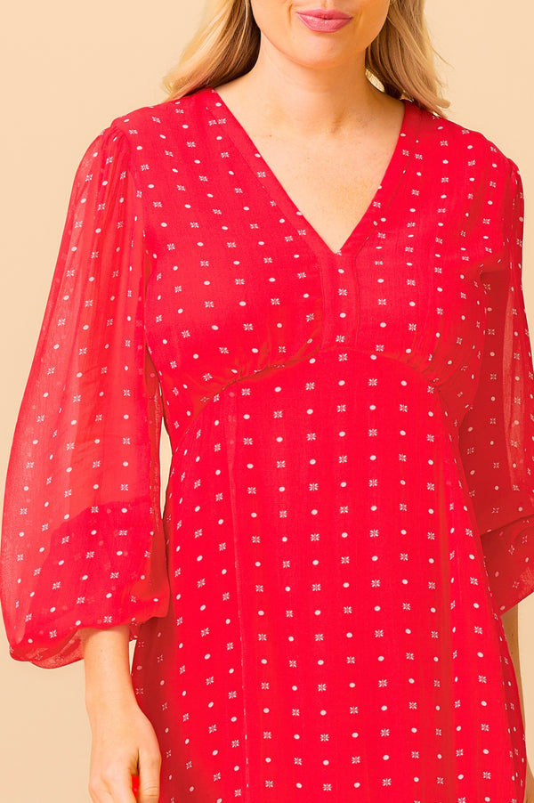 Evelyn Dress | Polka Dot Red/White