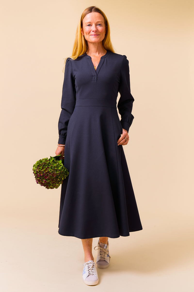 Luna EcoVero™ Midi Dress | Navy