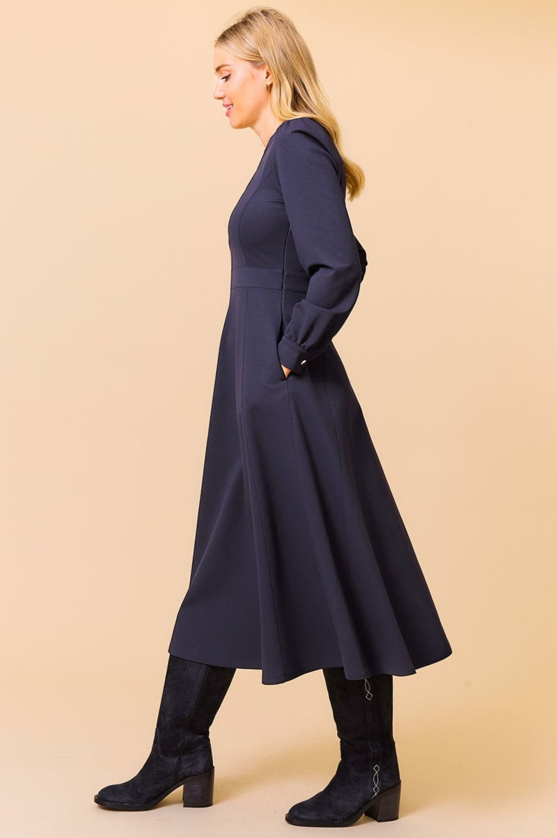 Luna EcoVero™ Midi Dress | Navy