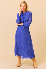 Ffion Blouse | Polka Dot Cobalt/White