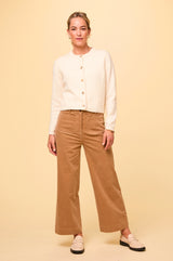 Kendal Cropped Stretch Corduroy Trouser | Camel