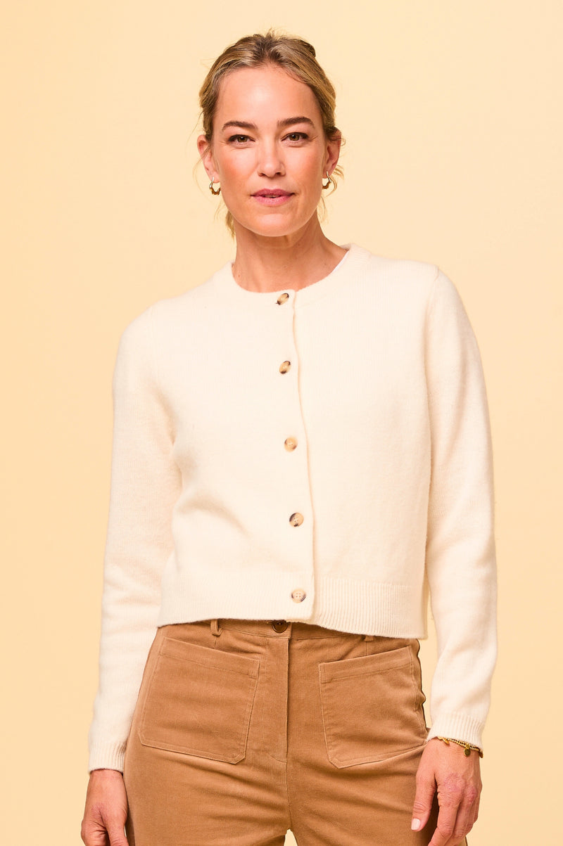 Merino Wool Brittany Cardigan | Cream