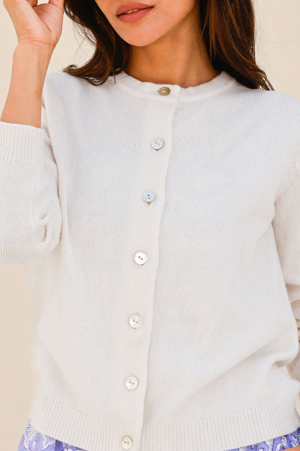 Merino Wool Classic Cardigan | Ivory