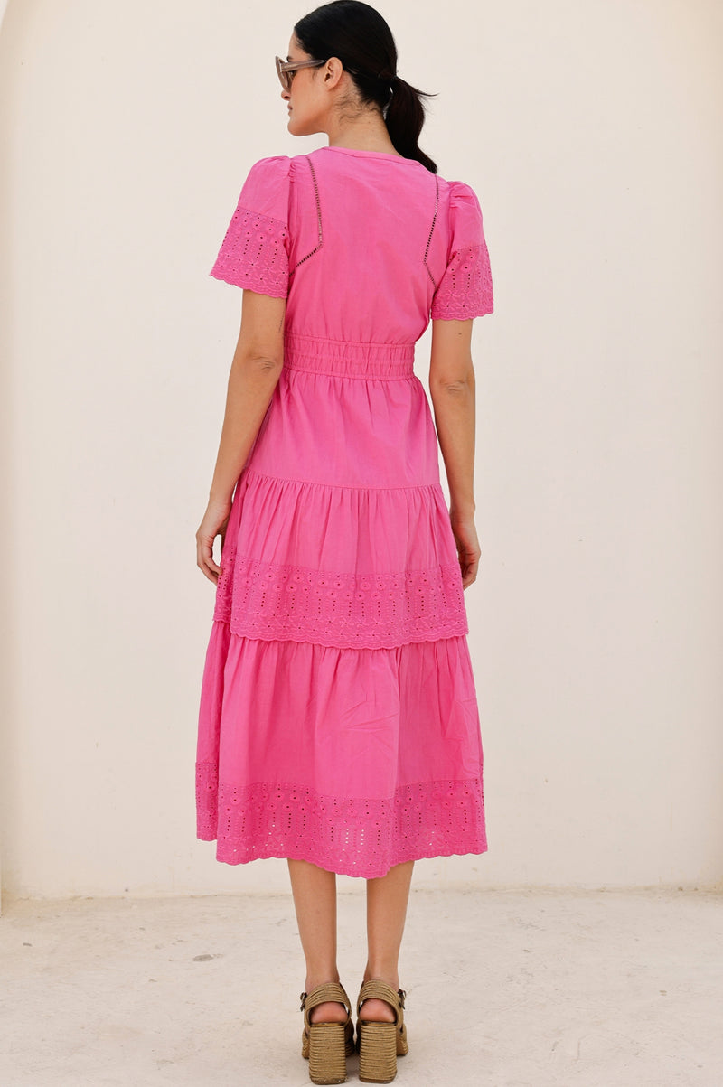 Broderie Sienna Dress | Pink